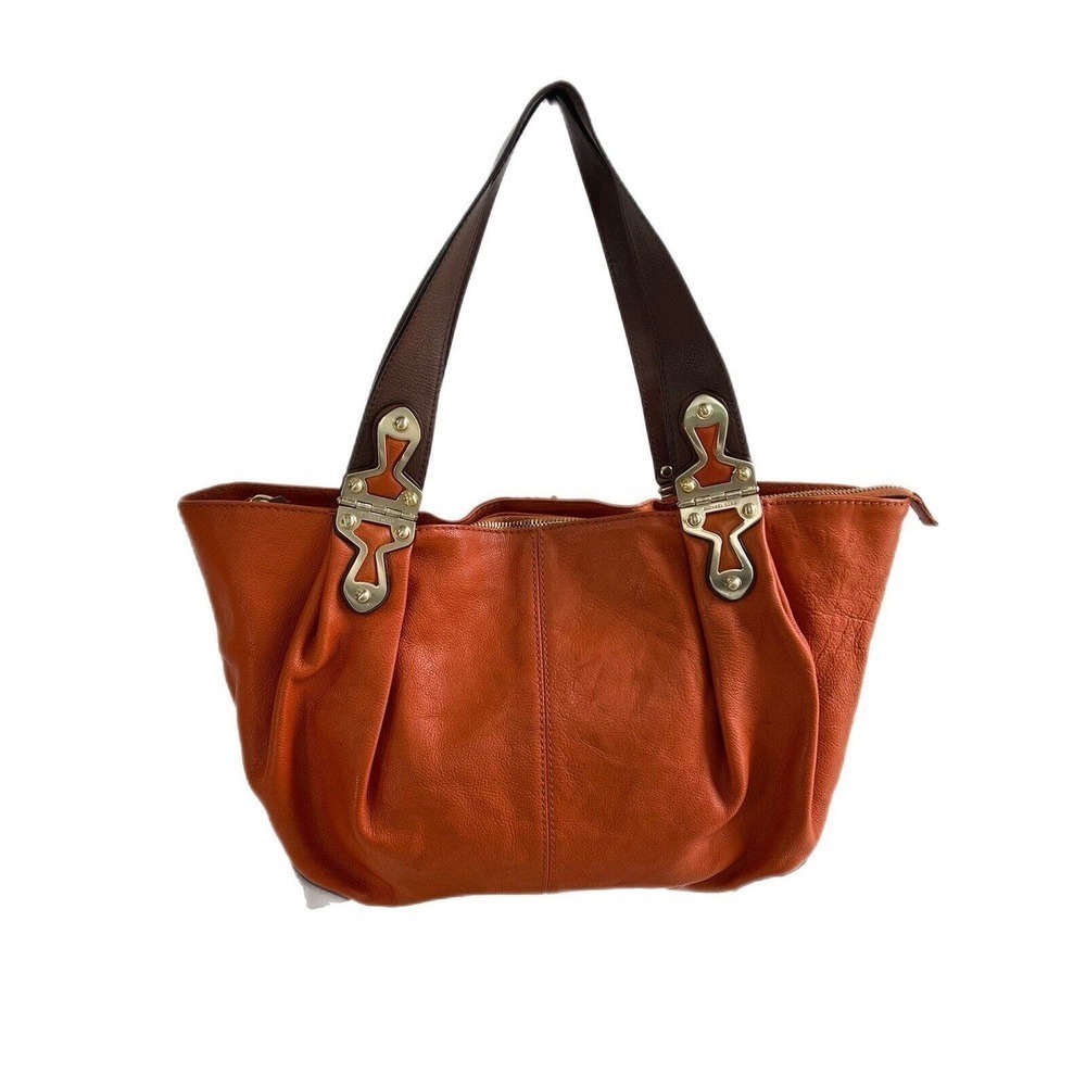 Vintage Michael Kors Shoulder Bag Pebble Leather Pumpkin Brown Boho Dust Bag